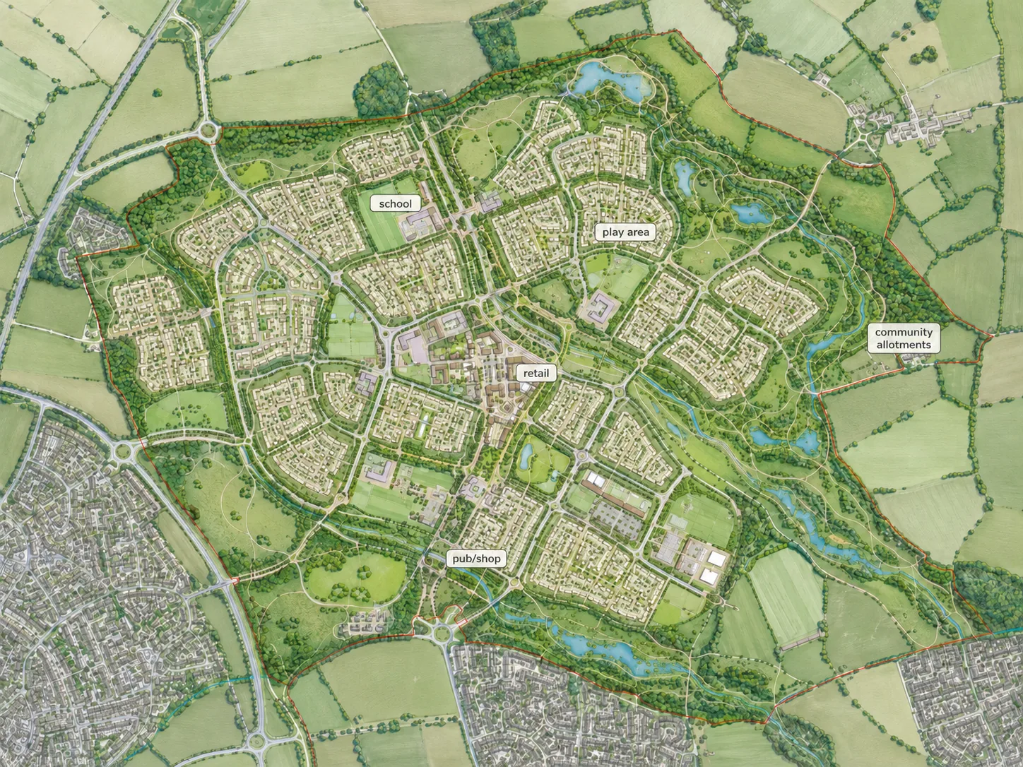 Masterplan with labels
