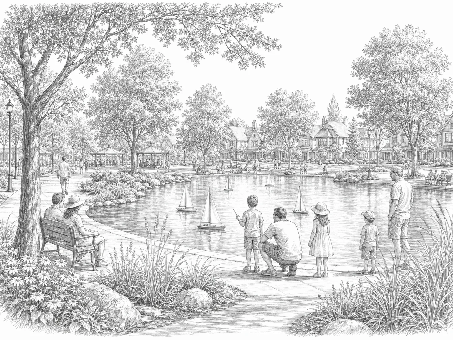 Park with pond